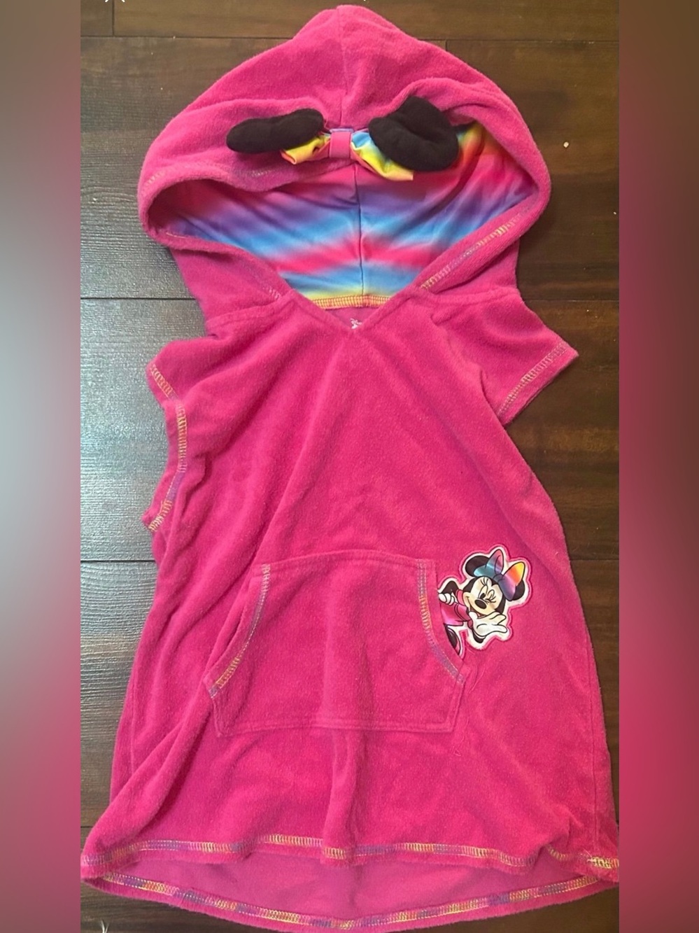 Girls Minnie Mouse Hooded Cover-Up Towel size 6